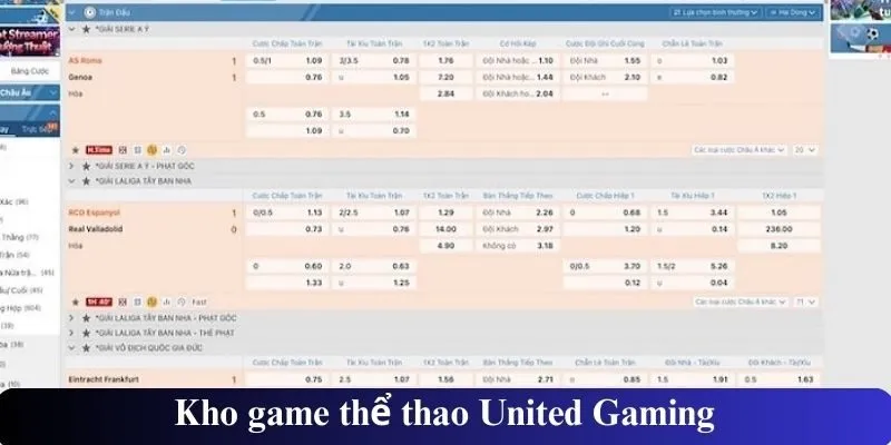 Kho game thể thao United Gaming